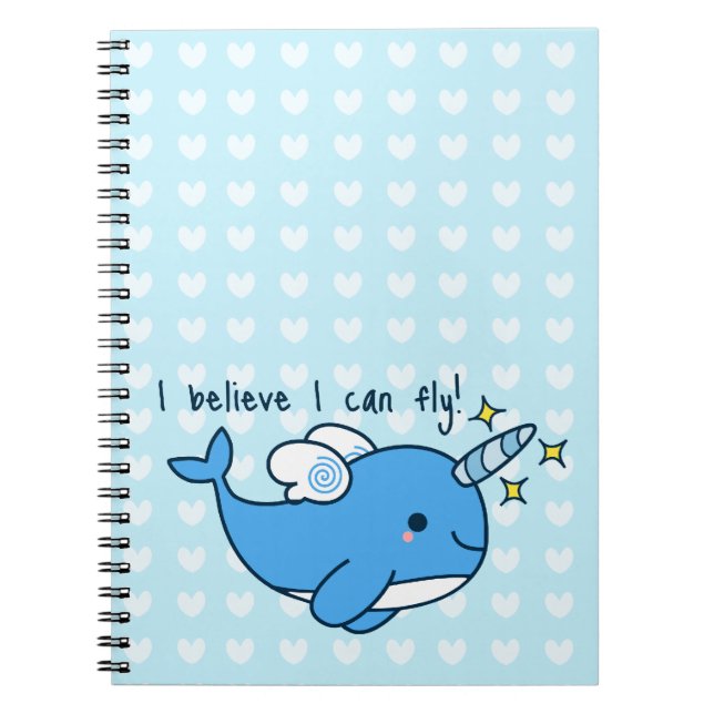 Espiral Caderno adorável de Kawaii Narwhal (Frente)
