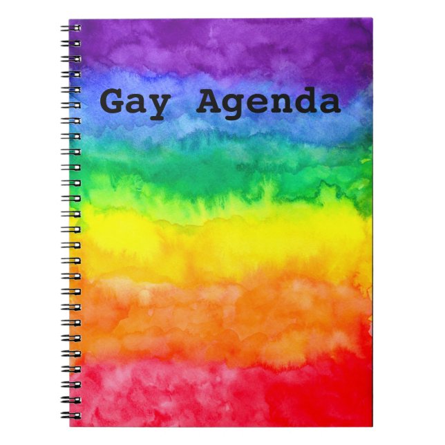Espiral Caderno alegre da lavagem do arco-íris da agenda (Frente)