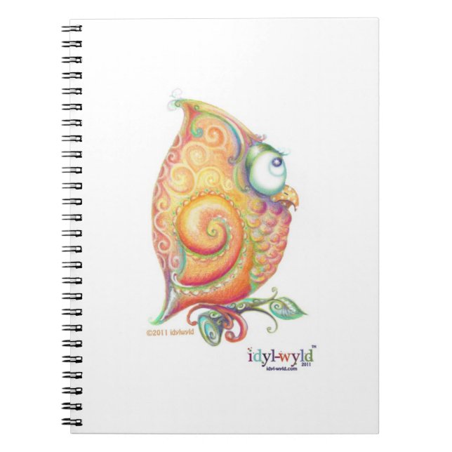 Espiral Caderno amarelo da coruja (Frente)