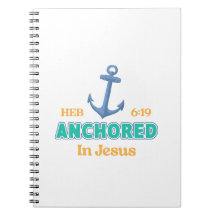 Caderno ancorado em Cristo com Hebreus 6:19