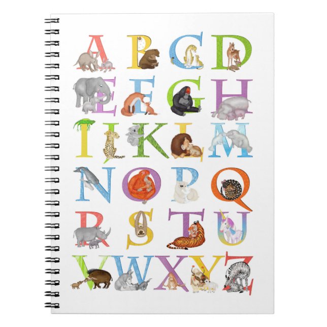 Espiral Caderno Animal ABC (versão azul) (Frente)