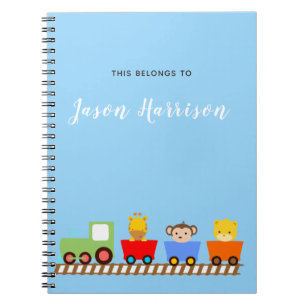 Espiral Caderno animal bonito do trem