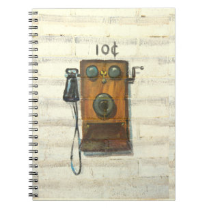 Espiral caderno antigo do telefone da parede