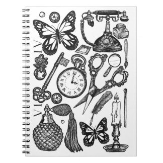 Espiral Caderno Antigo Vintage Ink Antiques