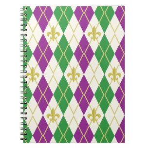 Espiral Caderno Argyle Mardi Gras