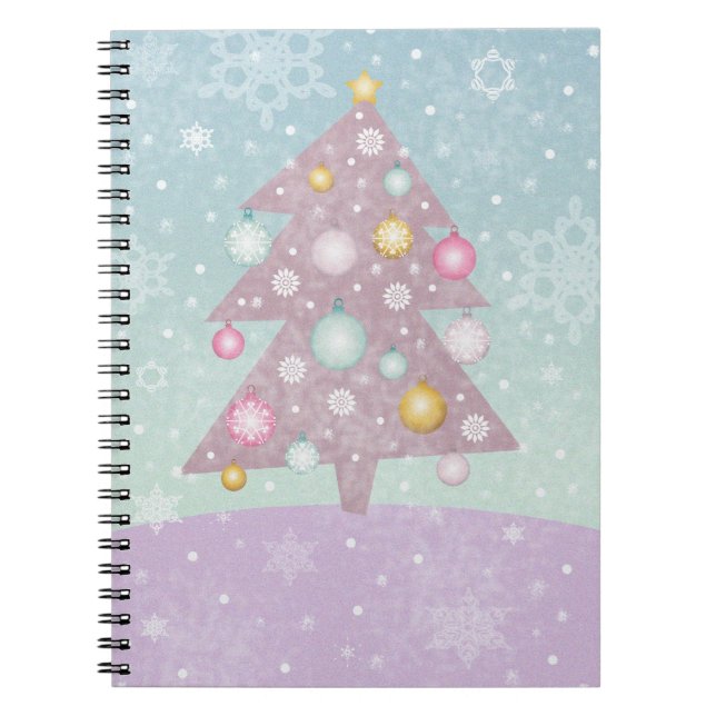 Espiral Caderno Árvore de Natal Pastel (Frente)