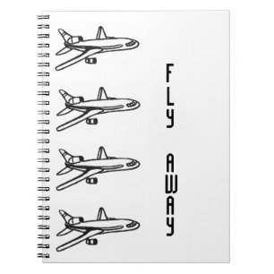 Espiral Caderno ausente do avião da mosca