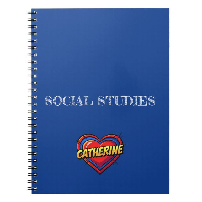 Espiral Caderno Azul Catherine Heart (Frente)