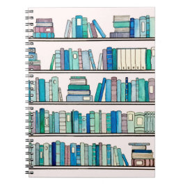 Espiral Caderno azul da biblioteca