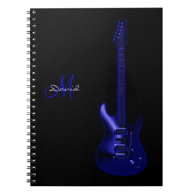 Espiral Caderno azul elétrico personalizado da música da (Frente)