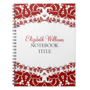 Espiral Caderno Batik Moderno Vermelho + Branco