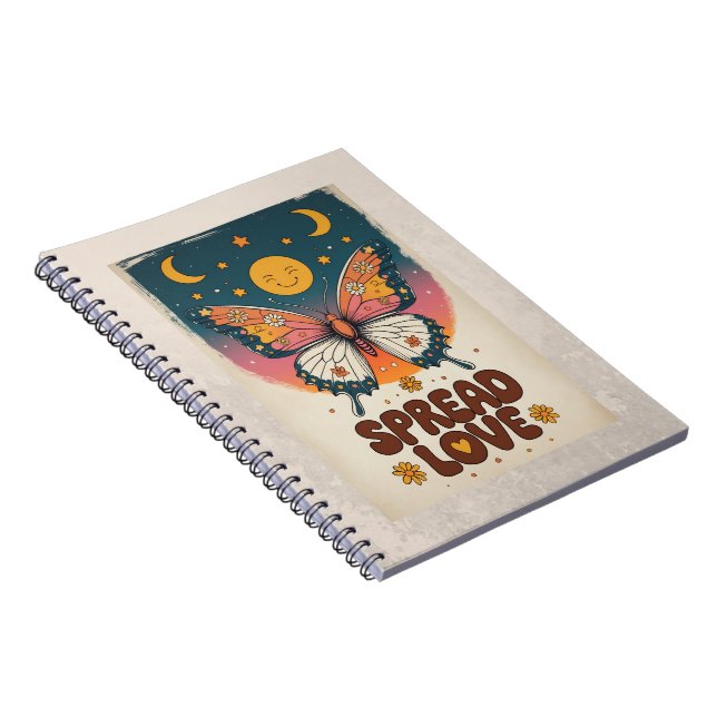 Espiral Caderno Boho Butterfly – Diário Espalhe Amor (Lado Direito)
