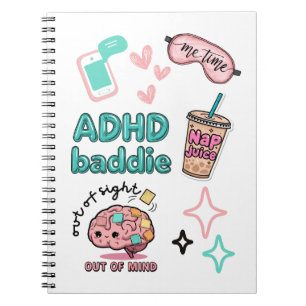 Espiral Caderno Bonito da ADHD Baddie 