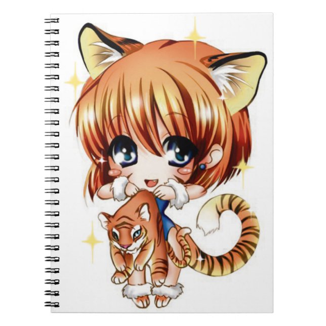 Espiral Caderno bonito do amor do tigre (Frente)