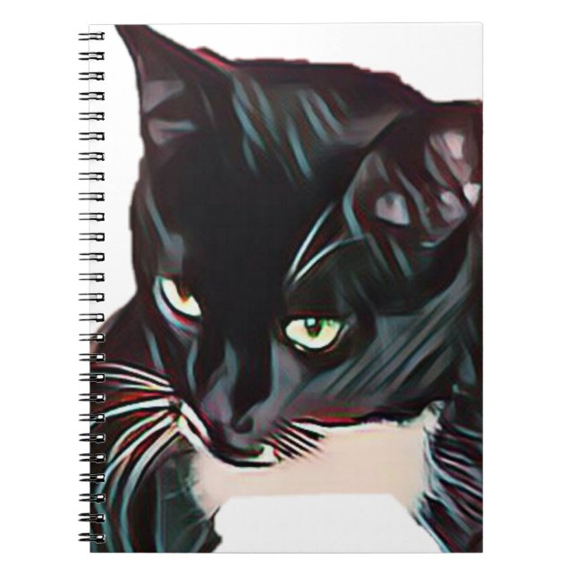 Espiral Caderno bonito do gato preto (Frente)