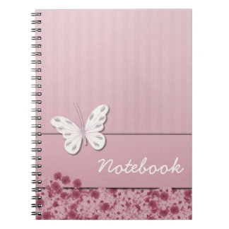 Espiral Caderno Borboleta e Flores
