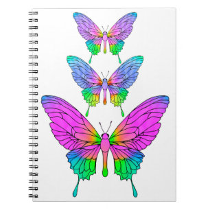 Espiral Caderno Borboletas de Vidro Colorido