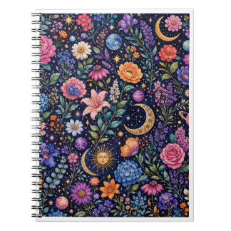 Espiral Caderno Botânico Celestial