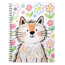 Espiral Caderno Branco do Gato Rabiscado