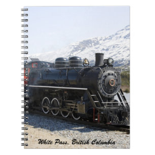 Espiral Caderno branco do trem da passagem