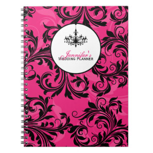 Espiral Caderno branco preto cor-de-rosa do rolo do