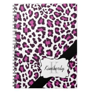 Espiral Caderno branco preto roxo personalizado do