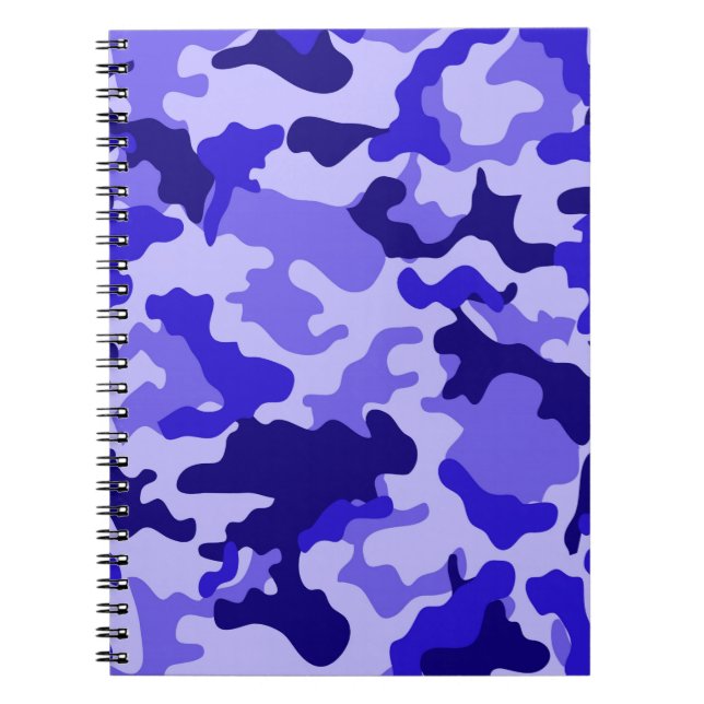 Espiral Caderno Camuflagem Azul Oceano (Frente)