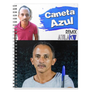 Espiral caderno caneta azul personalizado