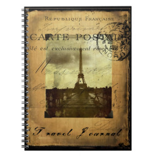 Espiral Caderno carimbado do Diário do viagem de Paris