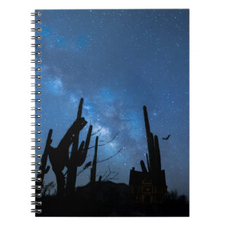 Espiral Caderno Casa Assustadora e Noite Azul Estrelada