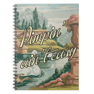 Espiral Caderno cénico das cisnes do vintage PBN do