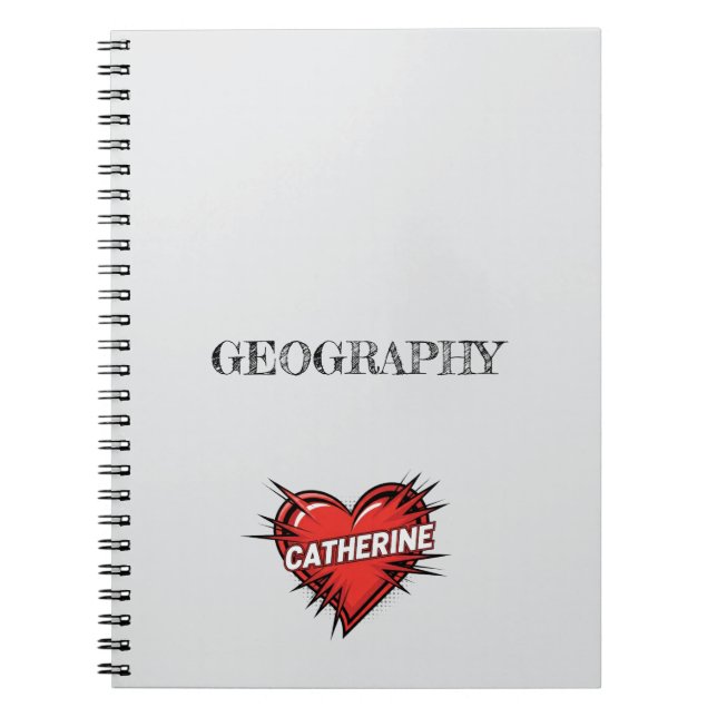Espiral Caderno Cinza Catherine Heart (Frente)