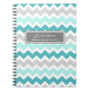 Espiral Caderno cinzento de Chevron da cerceta do livro de
