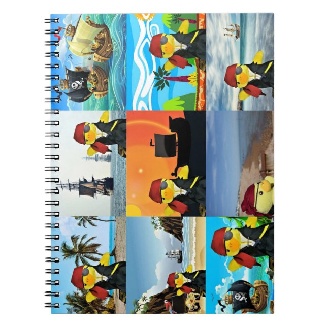 Espiral Caderno Colagem do Pirata Danny Duck (Frente)