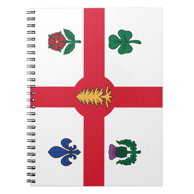 Espiral Caderno com a Bandeira de Montreal, Canadá (Frente)