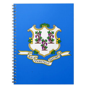 Espiral Caderno com a bandeira do estado de Connecticut