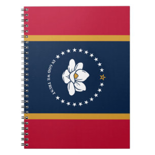 Espiral Caderno com a Bandeira do Estado do Mississippi, E