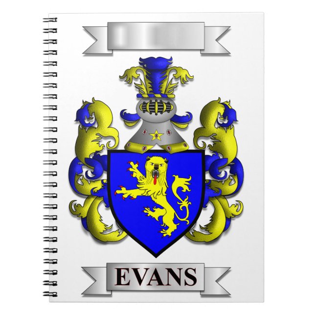 Espiral Caderno com Apelido Evans e Escudo (Frente)