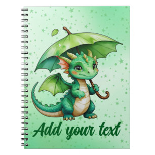 Espiral Caderno com Arte de Dragão Bebê