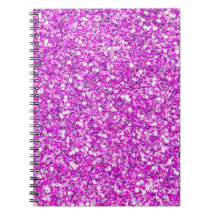 Espiral Caderno com Brilho Rosa