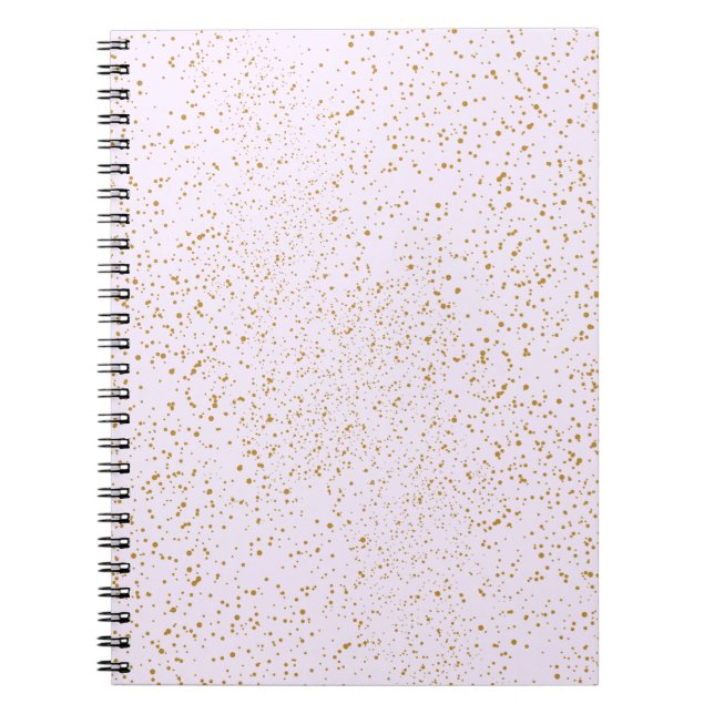 Espiral Caderno com Brilho Rosa e Dourado (Frente)