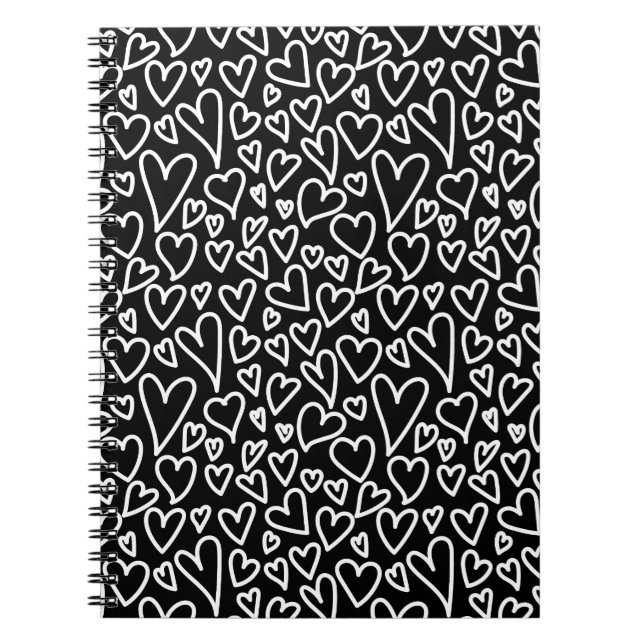 Espiral Caderno com capa impressa em preto e branco com co (Frente)