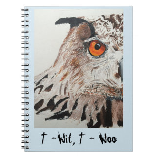 Espiral Caderno com cobrir da coruja