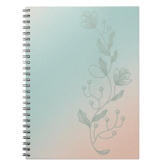 Espiral Caderno com Efeito Ombre Laranja e Azul com Acento