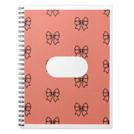 Espiral Caderno com Estampa de Laço Coquette Rosa Fofo - P