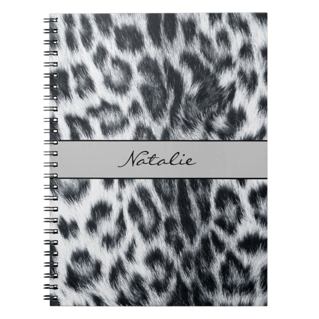 Espiral Caderno com Estampa de Pele de Leopardo (Frente)