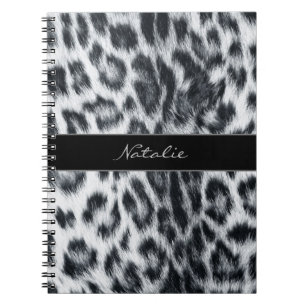 Espiral Caderno com Estampa de Pele de Leopardo