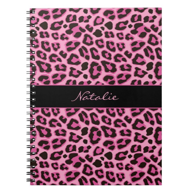 Espiral Caderno com Estampa de Pele de Leopardo (Frente)