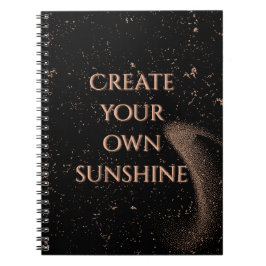 Espiral Caderno com Estética Elegante Preto e Dourado