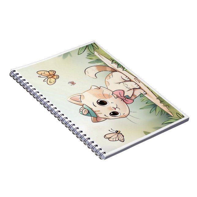 Espiral caderno com gatinho fofo (Lado Direito)